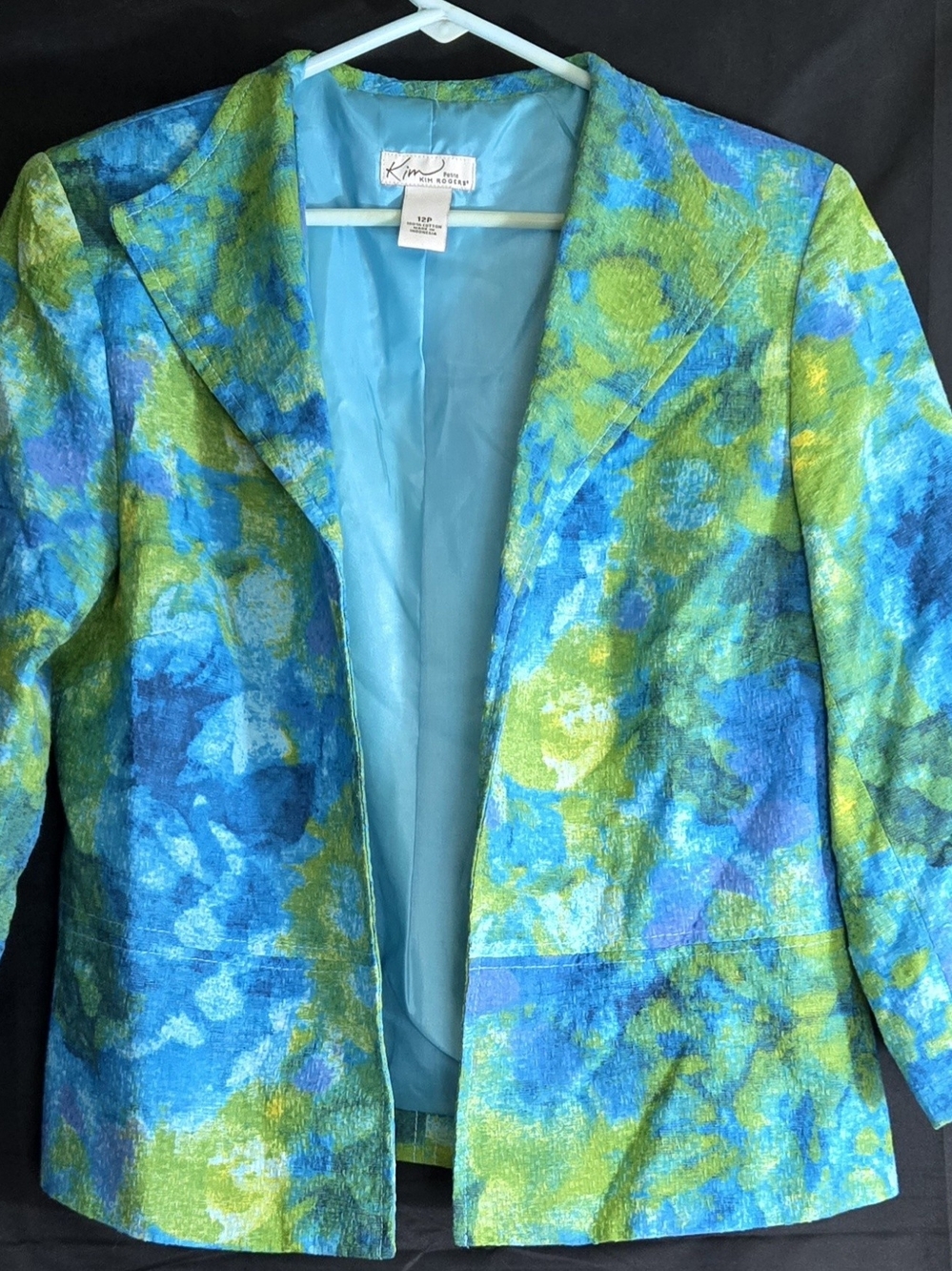 Kenar Green & Blue Watercolor Kim Rodgers Jacket #522